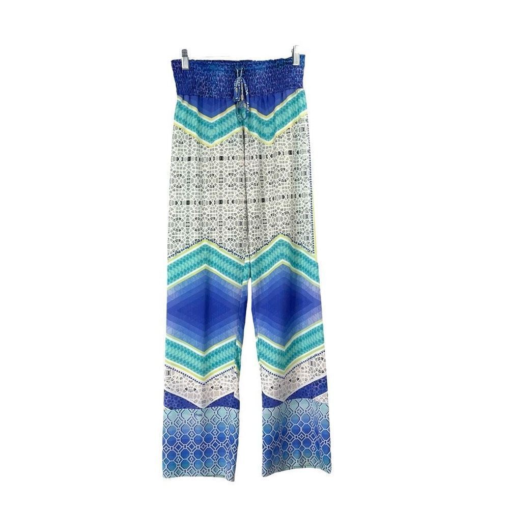 Hale Bob geometric kaleidoscope‎ print pull on pants Size S boho artsy